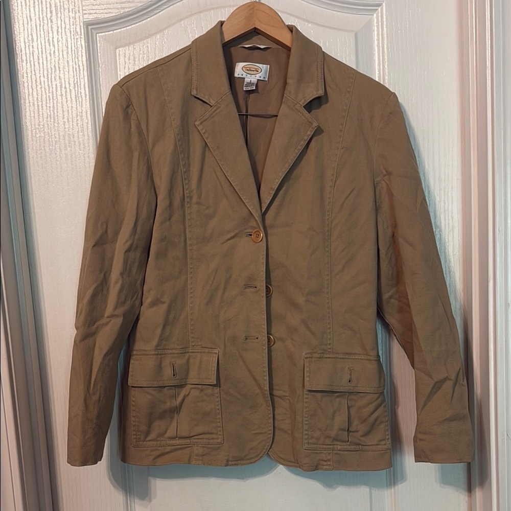 Talbots Khaki Blazer with Button Detail